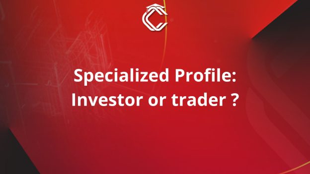 Written in white with red background : "Specialized Profil: Investor or trader?"
