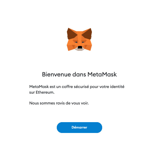 Bienvenue sur Metamask