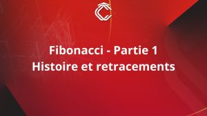 Ecrit en blanc sur fond rouge : "Fibonacci Partie 1 - Histoire et retracements"