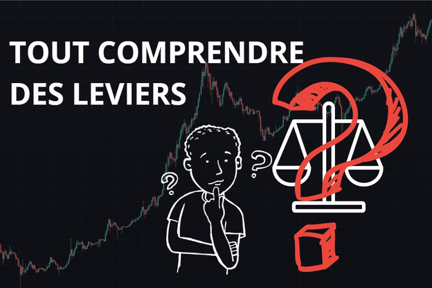Un point d'intérrogation rouge est mis en avant sur une balance avec un homme a côté étant un peu perdu. Le titre en gros blanc nous traduit cette mis en scène par : "Tout comprendre des leviers"