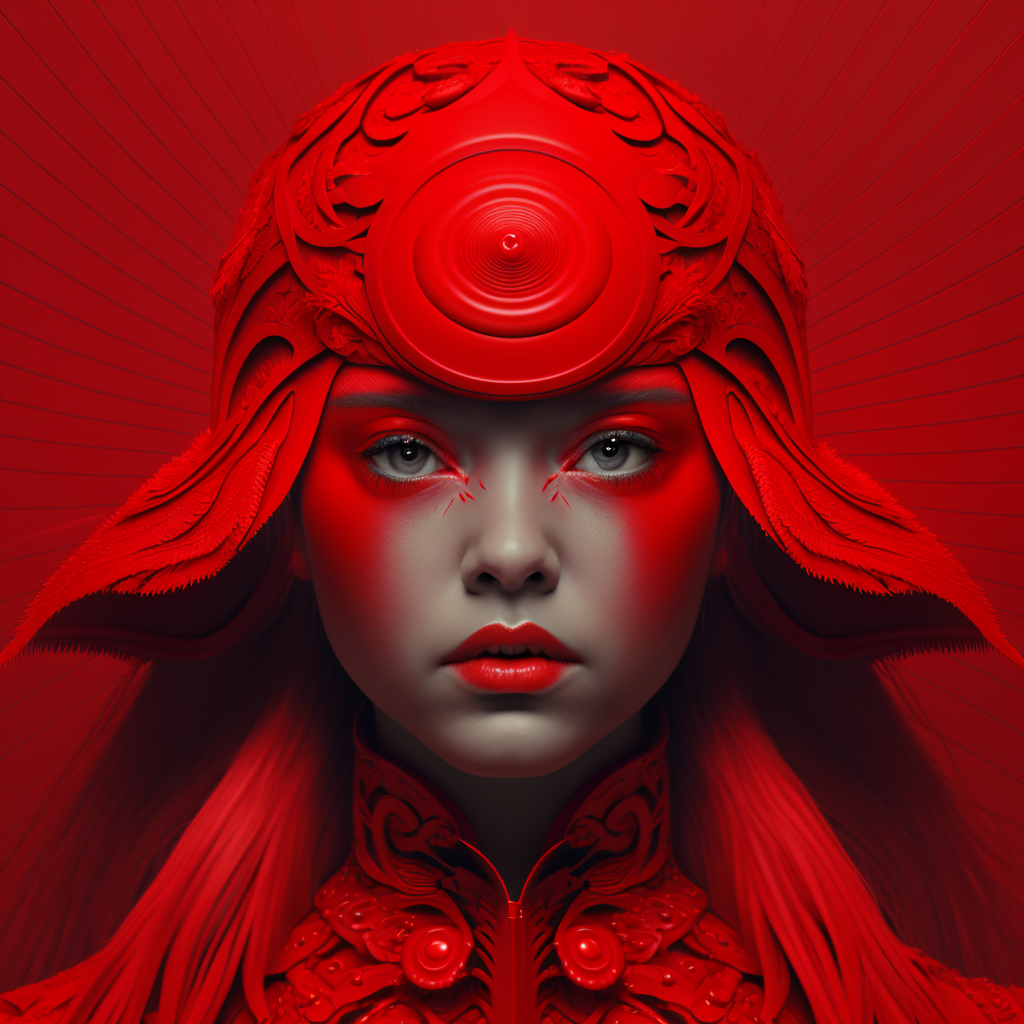 Enorme poids sur red du coup midjourney a ignoré le mot cat et cela donne une femme samourai et une image essentiellement rouge