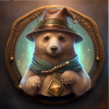 Un ours avec un chapeau de sorcier