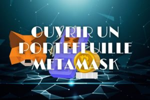 Vignette pour le cours sur metamask représentant le logo de Metamask, un renard et un wallet crypto