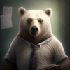 Un ours blanc avec une cravate