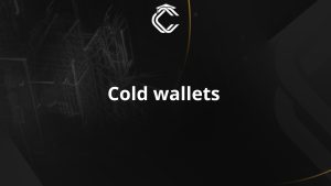 Written in white on a black background: "Cold wallets"