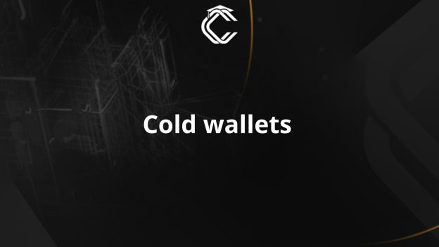 Written in white on a black background: "Cold wallets"